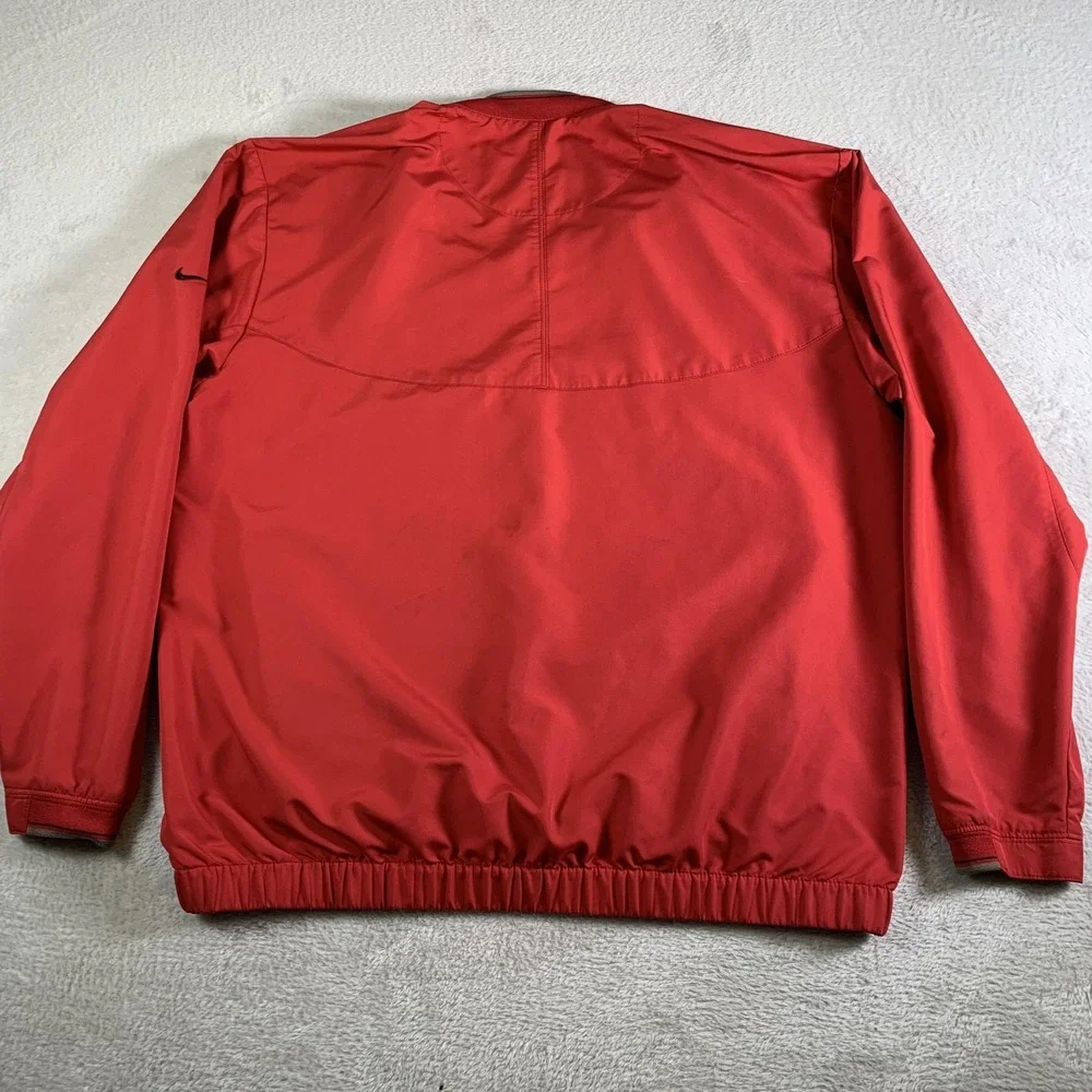 Nike Golf Jacket Mens Medium Red V-Neck‎ Pullover The Retreat Windbreaker Coat